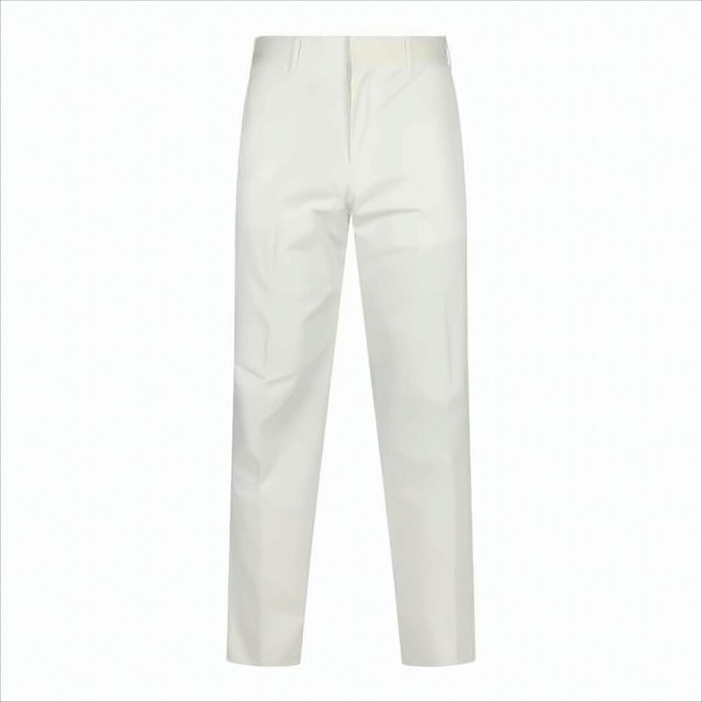 LARDINI Tailored White Straight Pants with Design